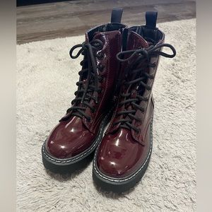 Red Combat Boots